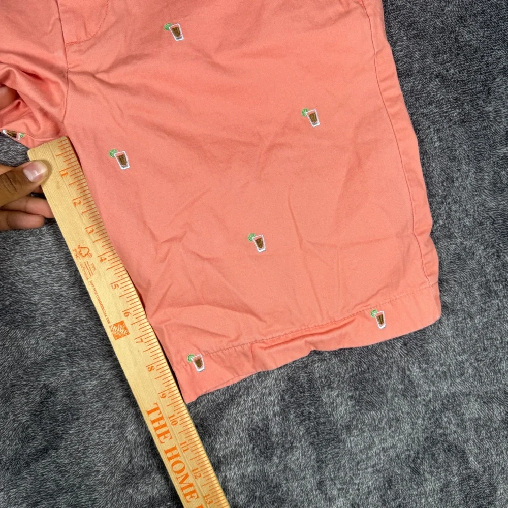 Tommy Hilfiger Mens 30 Classic Fit Chino Shorts Coral Pink Cocktail Embroidered
